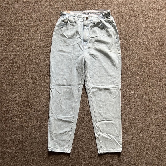 NWT Vintage Lee High Rise Mom Jeans Size 28x29 Elastic Waist Tapered Relaxed Fit - Picture 2 of 16